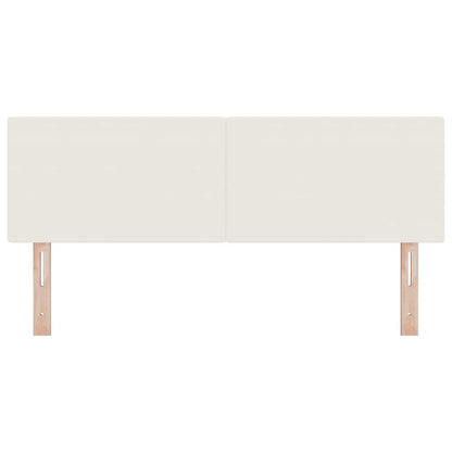 LED Hoofdbord met LED-stripverlichting Crème 160 cm Katoen Stof