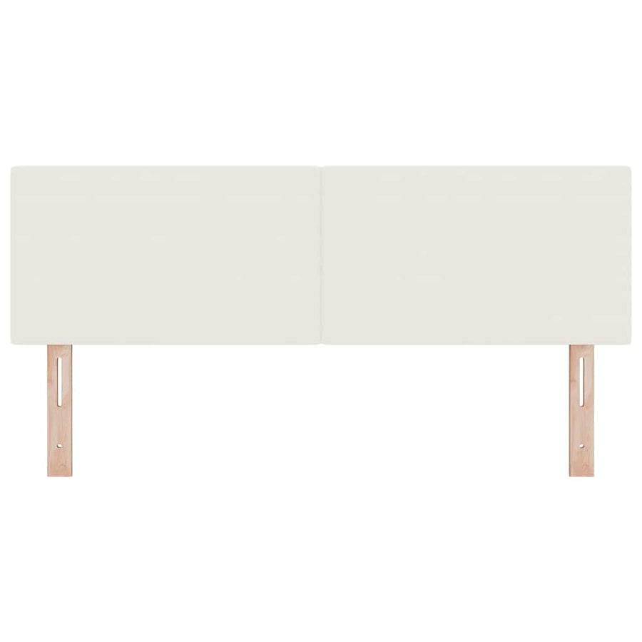 LED Hoofdbord met LED-stripverlichting Crème 160 cm Katoen Stof