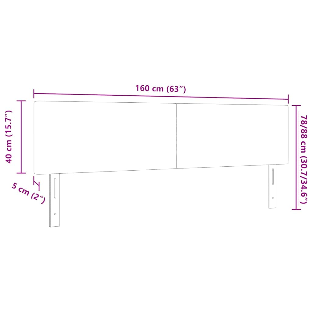 LED Hoofdbord met LED-stripverlichting Crème 160 cm Katoen Stof
