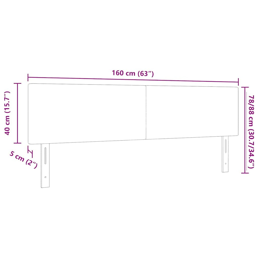 LED Hoofdbord met LED-stripverlichting Crème 160 cm Katoen Stof
