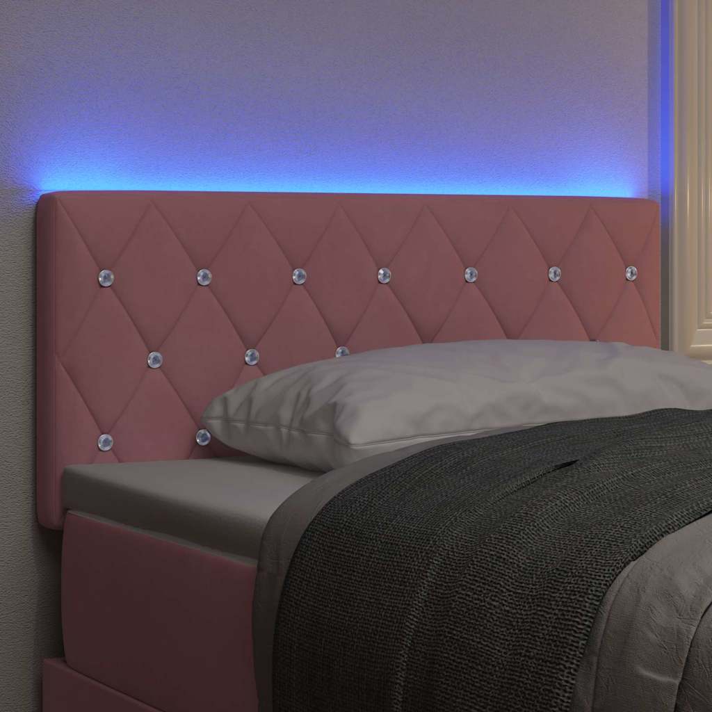 LED Hoofdbord met LED-stripverlichting Roze 100 cm Fluweel