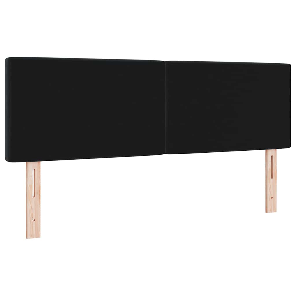 LED Hoofdbord met LED-stripverlichting Zwart 144 cm Fluweel