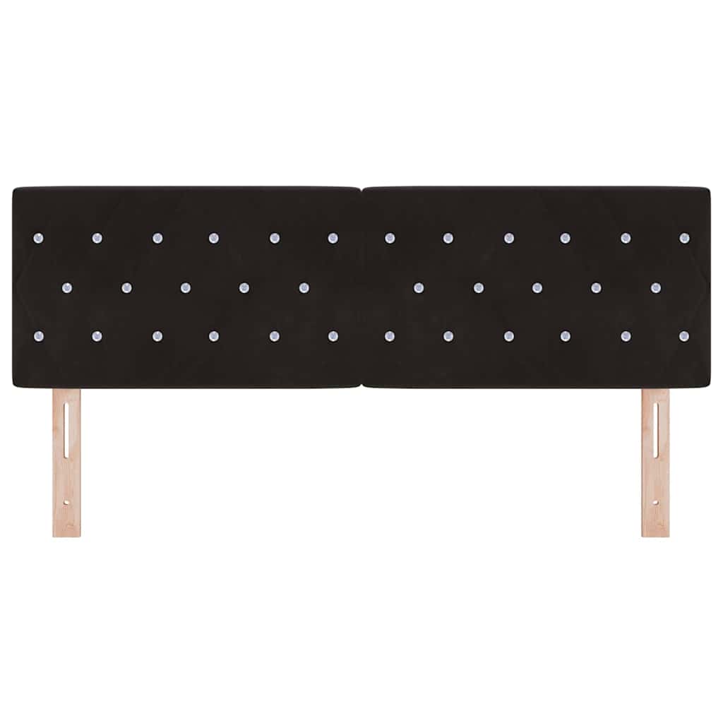 LED Hoofdbord met LED-stripverlichting Zwart 144 cm Fluweel