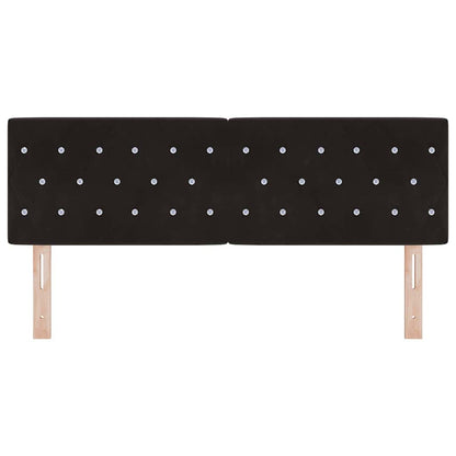 LED Hoofdbord met LED-stripverlichting Zwart 144 cm Fluweel
