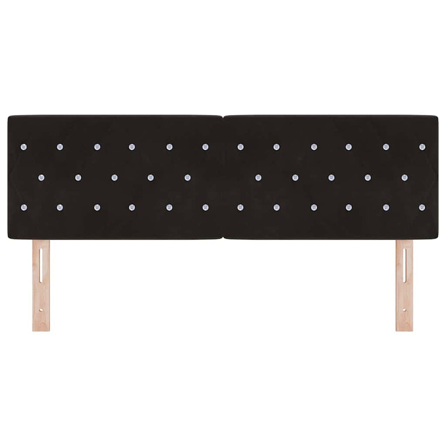 LED Hoofdbord met LED-stripverlichting Zwart 144 cm Fluweel