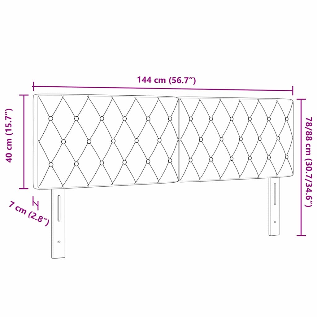 LED Hoofdbord met LED-stripverlichting Zwart 144 cm Fluweel