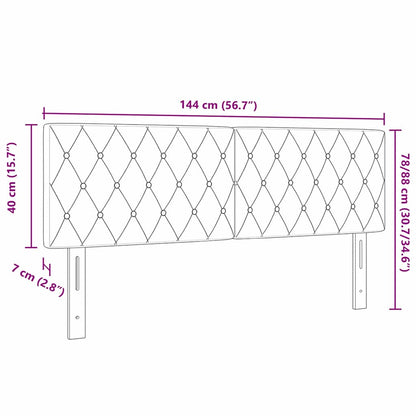 LED Hoofdbord met LED-stripverlichting Zwart 144 cm Fluweel