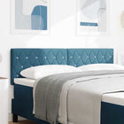 Hoofdbord 160 cm donkerblauw fluweel met LED