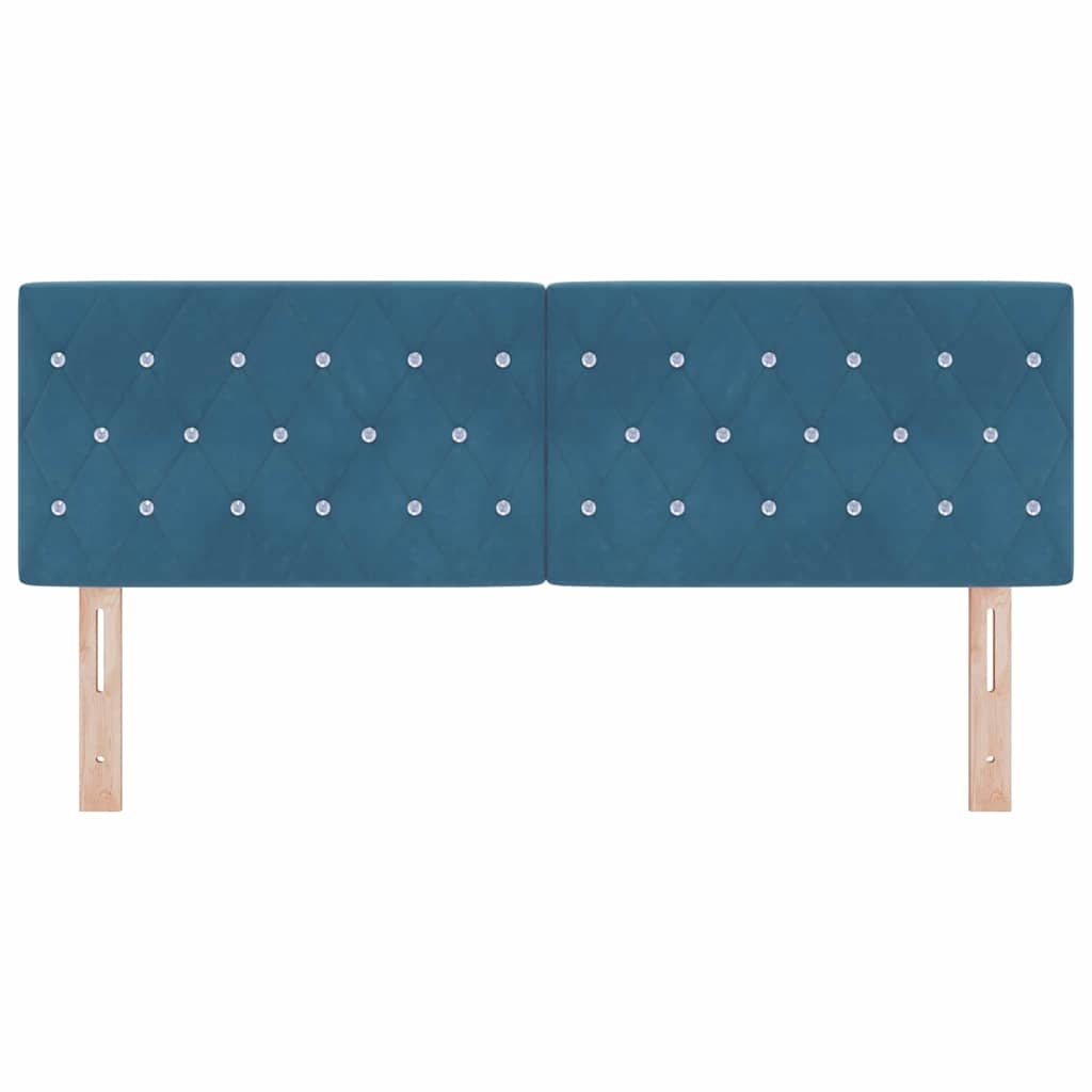 LED Hoofdbord met hoofdeinde Donkerblauw 160 cm Fluweel