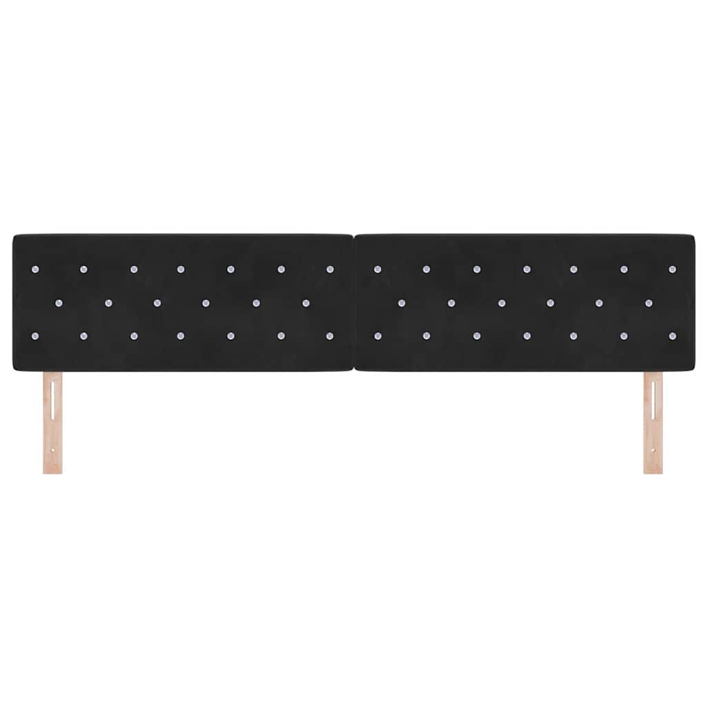 LED Hoofdbord met LED-stripverlichting Zwart 200 cm Fluweel
