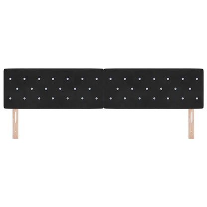 LED Hoofdbord met LED-stripverlichting Zwart 200 cm Fluweel