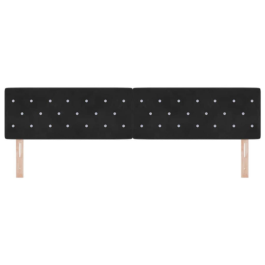 LED Hoofdbord met LED-stripverlichting Zwart 200 cm Fluweel