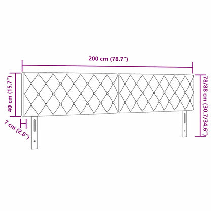 LED Hoofdbord met hoofdeinde Donkerblauw 200 cm Fluweel