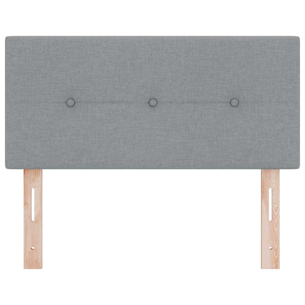 LED Hoofdbord met LED-stripverlichting Lichtgrijs 80 cm Stof