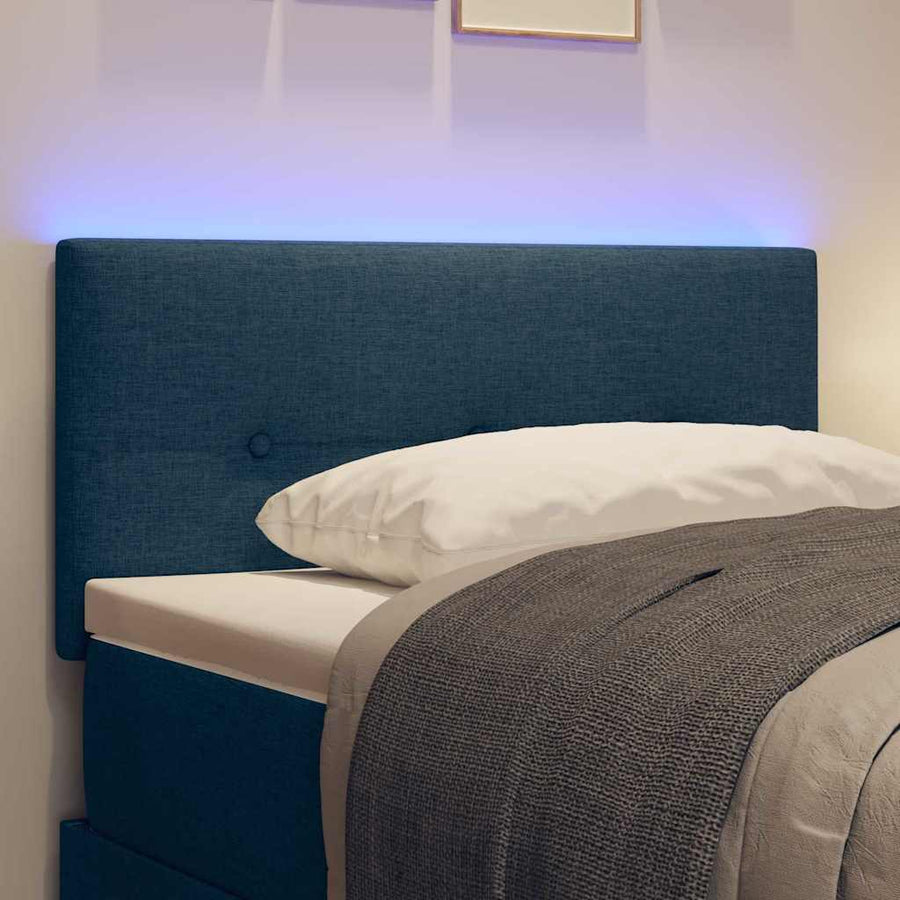 LED Hoofdbord met LED-stripverlichting Blauw 80 cm Stof