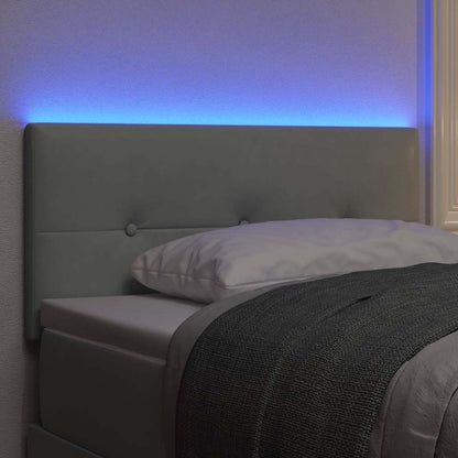 LED Hoofdbord met LED-stripverlichting Lichtgrijs 80 cm Fluweel
