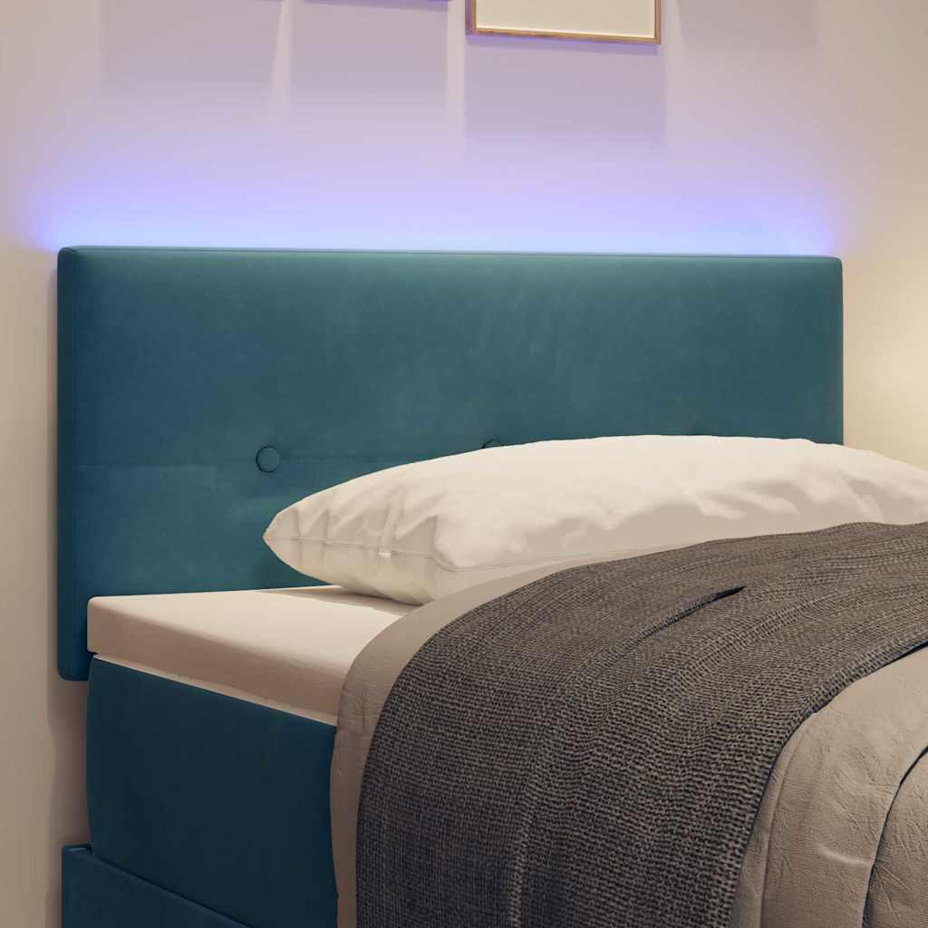 LED Hoofdbord met LED-stripverlichting Blauw 80 cm Fluweel