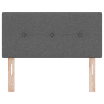 LED Hoofdbord met LED-stripverlichting Donkergrijs 90 cm Stof