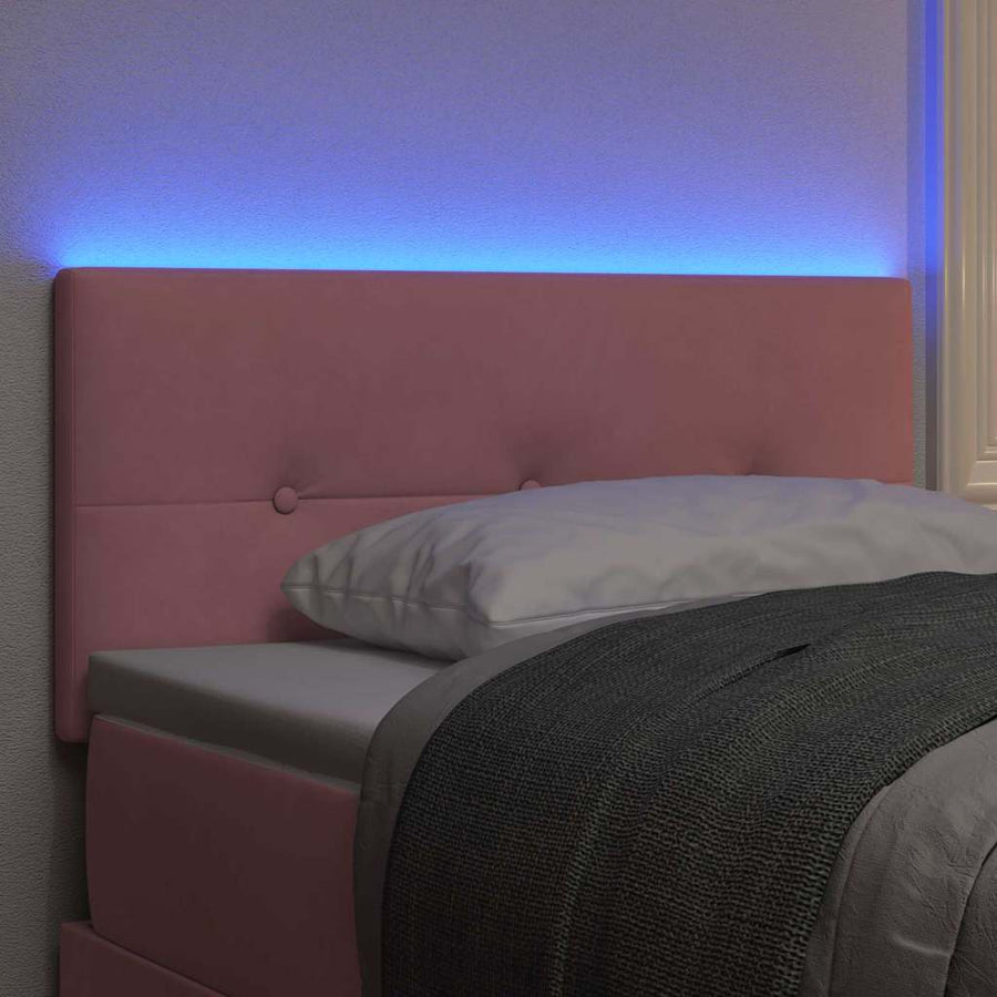 LED Hoofdbord met LED-stripverlichting Roze 90 cm Fluweel