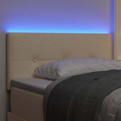 LED Hoofdbord met LED-stripverlichting Crème 100 cm Stof