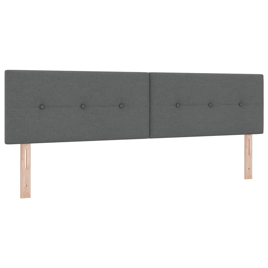 LED Hoofdbord met LED-stripverlichting Donkergrijs 180 cm Stof