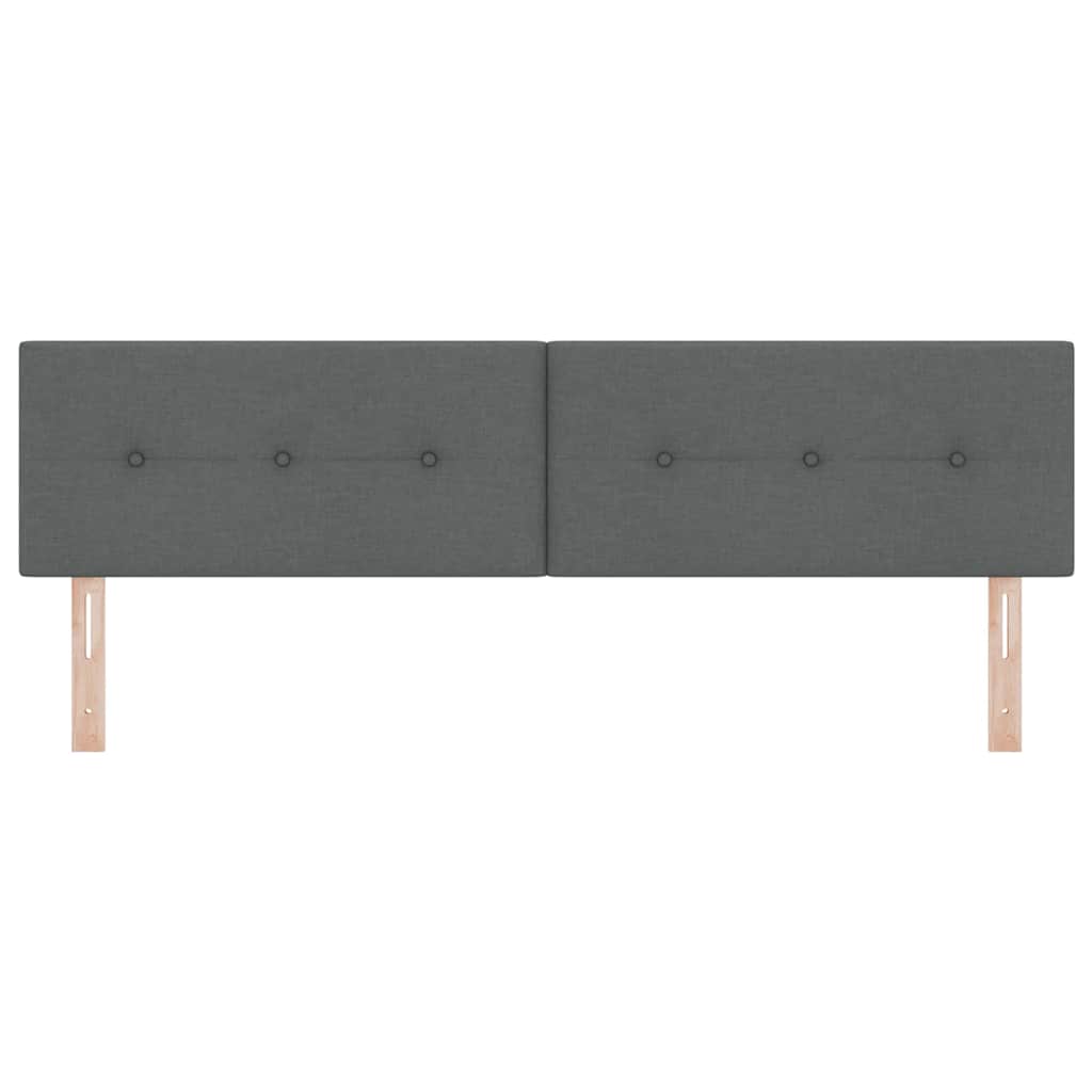 LED Hoofdbord met LED-stripverlichting Donkergrijs 180 cm Stof