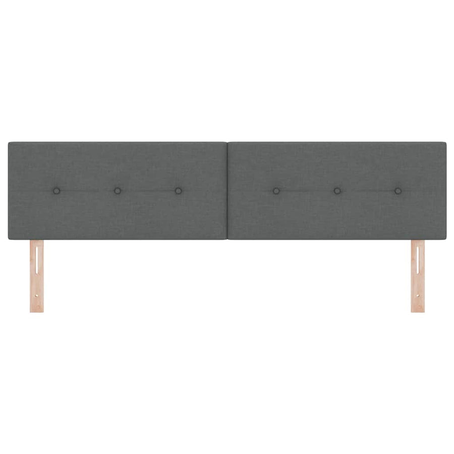 LED Hoofdbord met LED-stripverlichting Donkergrijs 180 cm Stof