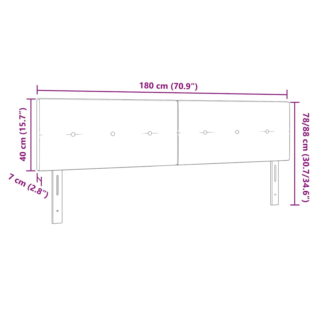 LED Hoofdbord met LED-stripverlichting Donkergrijs 180 cm Stof