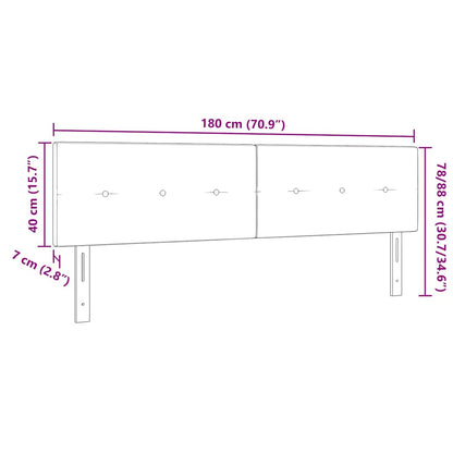 LED Hoofdbord met LED-stripverlichting Donkergrijs 180 cm Stof