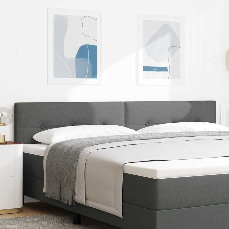 LED Hoofdbord met LED-stripverlichting Donkergrijs 200 cm Stof