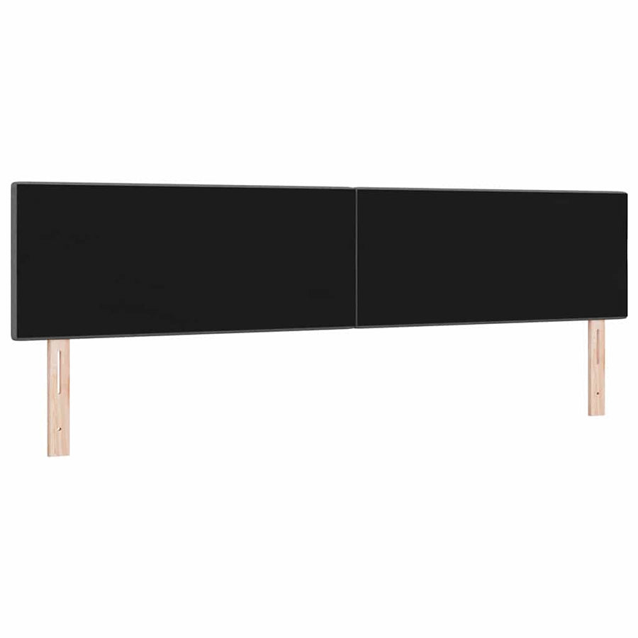 LED Hoofdbord met LED-stripverlichting Donkergrijs 200 cm Stof