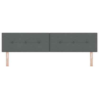 LED Hoofdbord met LED-stripverlichting Donkergrijs 200 cm Stof