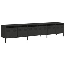 Tv-meubel 202x39x43,5 cm koudgewalst staal zwart