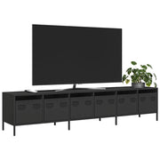 Tv-meubel 202x39x43,5 cm staal zwart