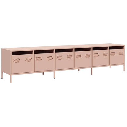 Tv-meubel 202x39x43,5 cm koudgewalst staal roze
