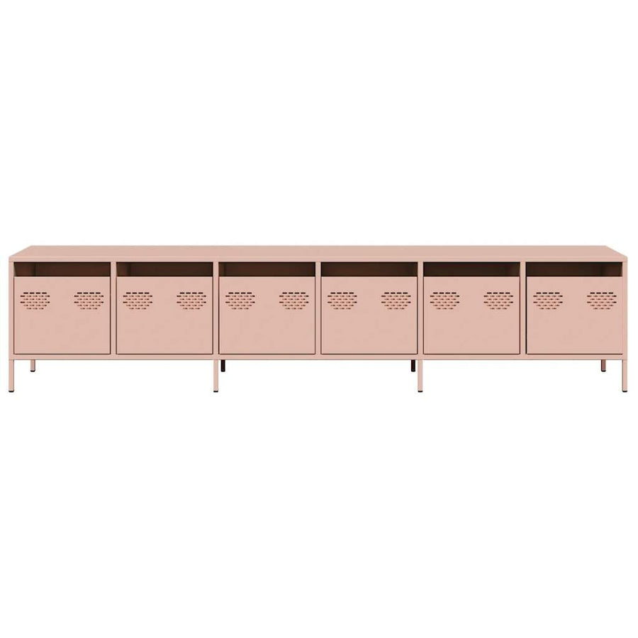 Tv-meubel 202x39x43,5 cm koudgewalst staal roze