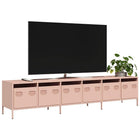 TV cabinet 202x39x43.5 cm cold-rolled steel pink