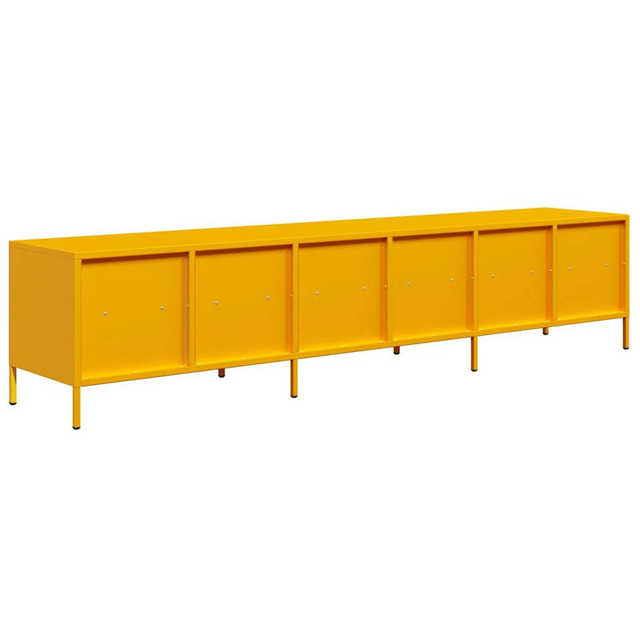 Tv-meubel 202x39x43,5 cm koudgewalst staal mosterdgeel
