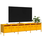 TV cabinet 202x39x43.5 cm cold-rolled steel mustard yellow