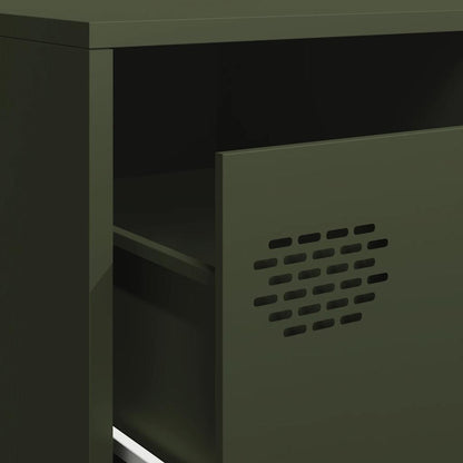 Tv-meubel 202x39x43,5 cm koudgewalst staal olijfgroen