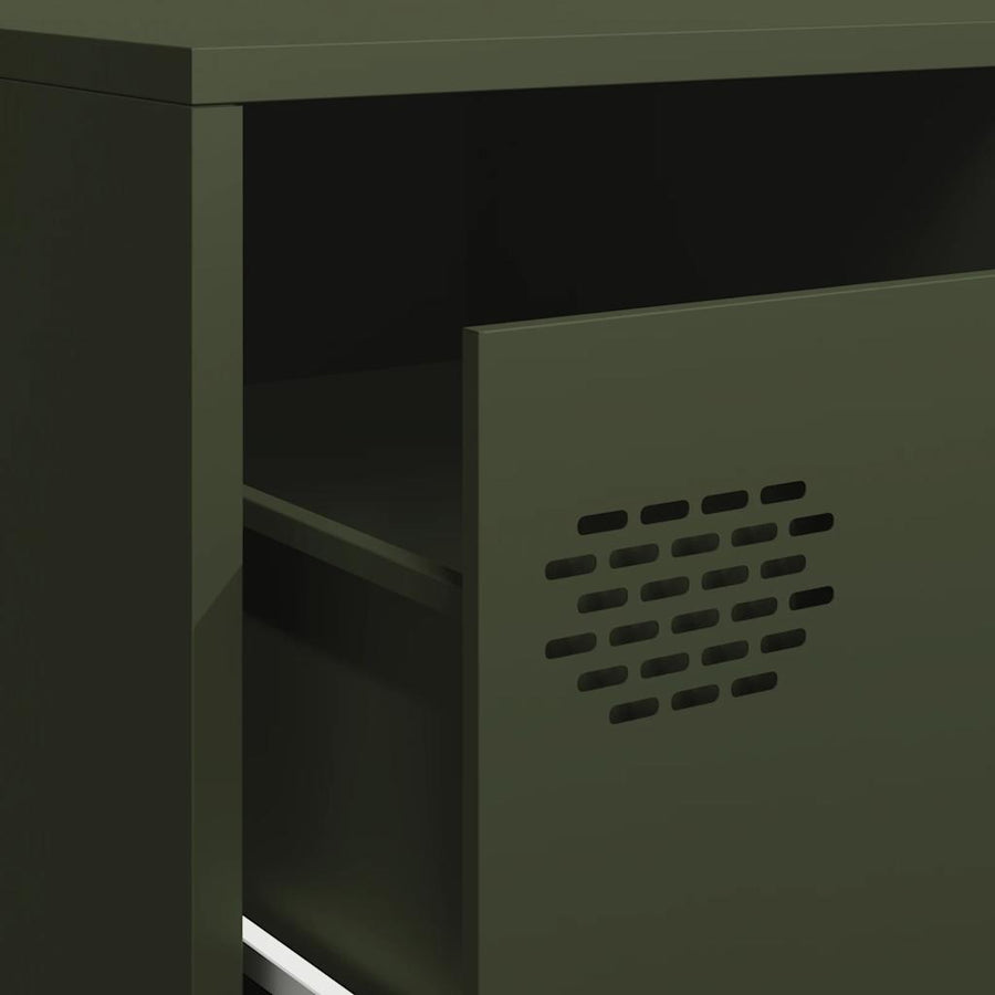 Tv-meubel 202x39x43,5 cm koudgewalst staal olijfgroen