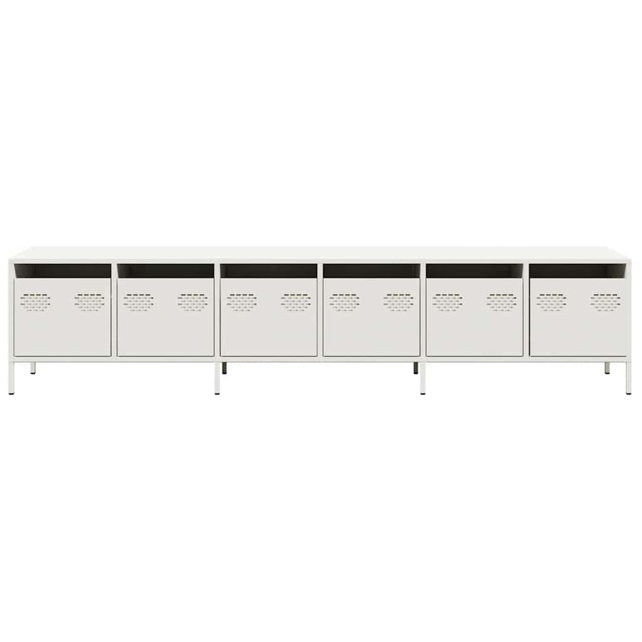 Tv-meubel 202x39x43,5 cm koudgewalst staal wit