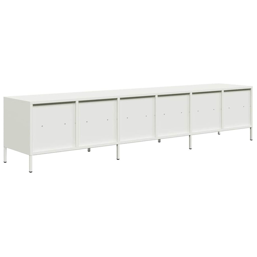 Tv-meubel 202x39x43,5 cm koudgewalst staal wit