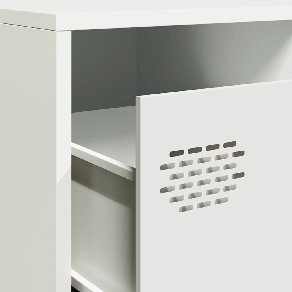 Tv-meubel 202x39x43,5 cm koudgewalst staal wit
