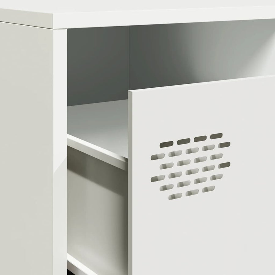 Tv-meubel 202x39x43,5 cm koudgewalst staal wit