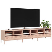 Tv-meubel 202x39x43,5 cm staal roze