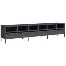 Tv-meubel 202x39x43,5 cm koudgewalst staal antracietkleurig