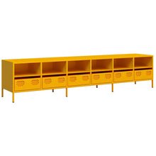 Tv-meubel 202x39x43,5 cm koudgewalst staal mosterdgeel