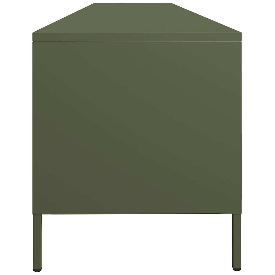 Tv-meubel 202x39x43,5 cm koudgewalst staal olijfgroen
