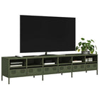TV cabinet 202x39x43.5 cm cold-rolled steel olive green
